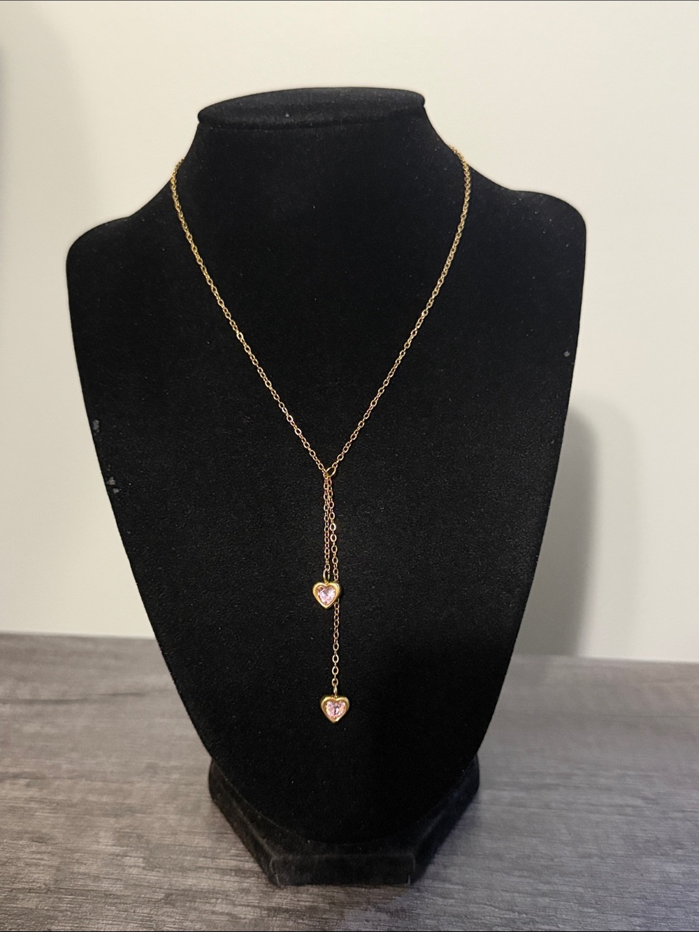 GP SS 2 Pink Heart Charm Necklace